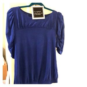 Blue 3/4 length sleeve shirt